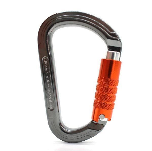 MOSQUETÃO SIDEUP ALUMÍNIO D TRAVA TRIPLA KEYLOCK 30KN CE NBR